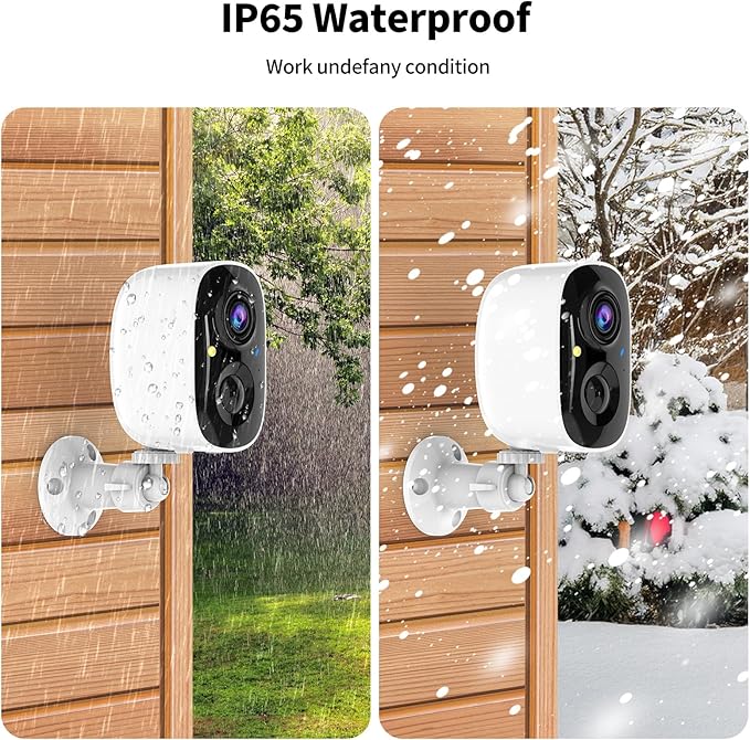 2K UHD Smart Wireless Security Camera Indoor/Outdoor,WiFi Camera with Color Night Vision, Battery Powered,Motion Detection, 2-Way Audio, Weatherproof, Cloud/SD Storage for Home Security,4 Pack