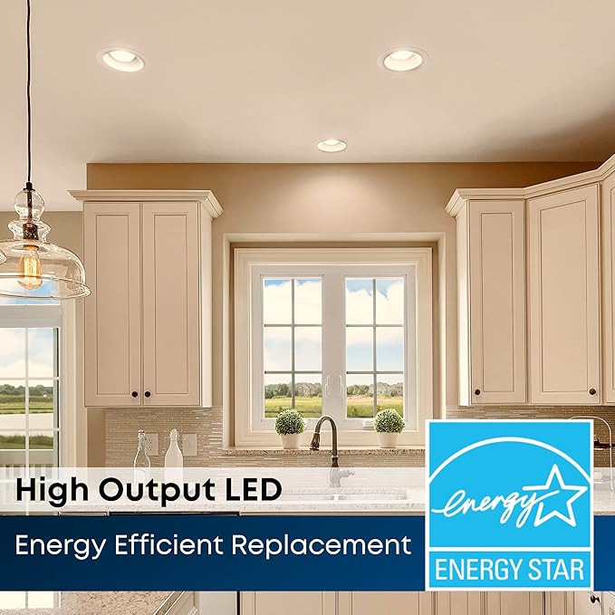 Feit Electric 5 Inch or 6 Inch LED Recessed Lighting Retrofit Downlights, 120 Watt Equivalent High Output, 2000 Lumen, 3000K Soft White, Dimmable, 6 Pack, LEDR56XHO/930CA/6