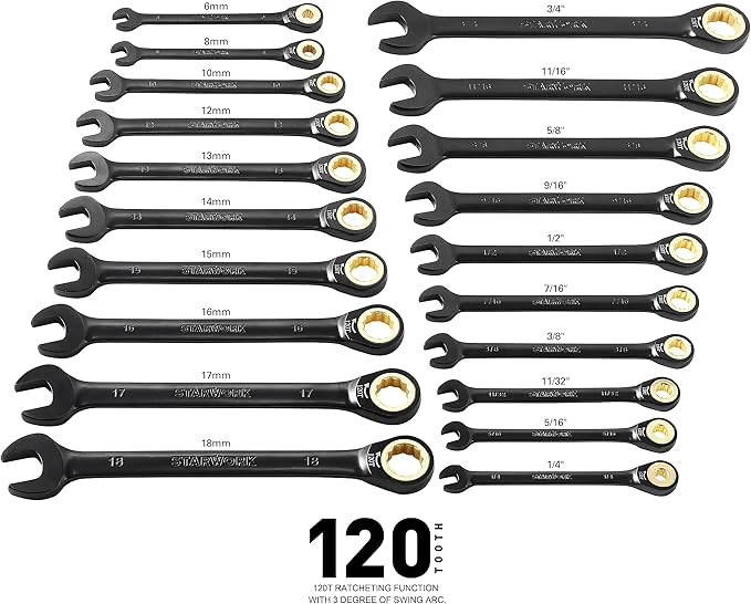 TRUE MECHANIC 303-Piece Mechanics Tool Set, 120T Ratcheting Wrench, Professional, SAE/Metric