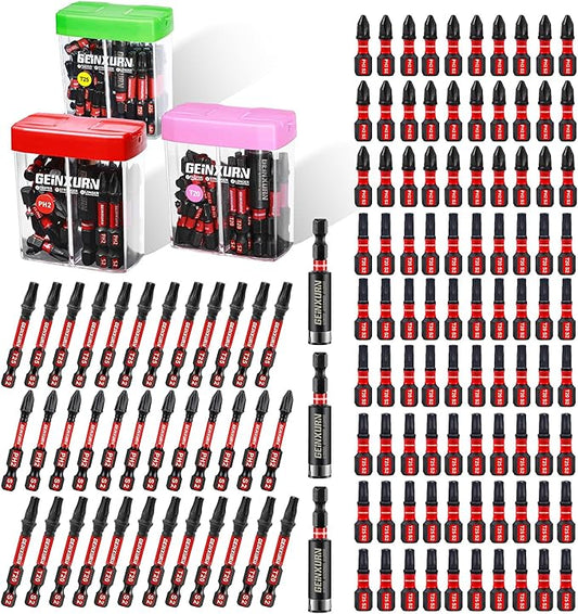 129 Pcs Impact Phillips/Torx Screwdriver Bits Set with Impact Bit Holder and Colorful Boxes,Magnetic S2 Steel Multi Driver Bits Set