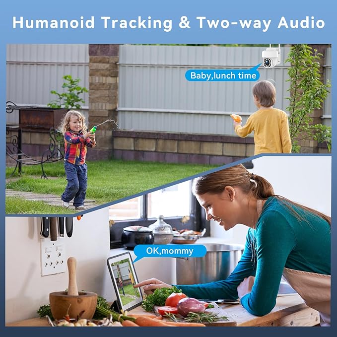 5MP Wireless Home Security Camera System with 12.5" Monitor, 4PCS CCTV PTZ Camera Security System Support 5G/2.4G WiFi, Motion Detection, Color Night Vision, 4K 10CH NVR with 1TB Hard Drive