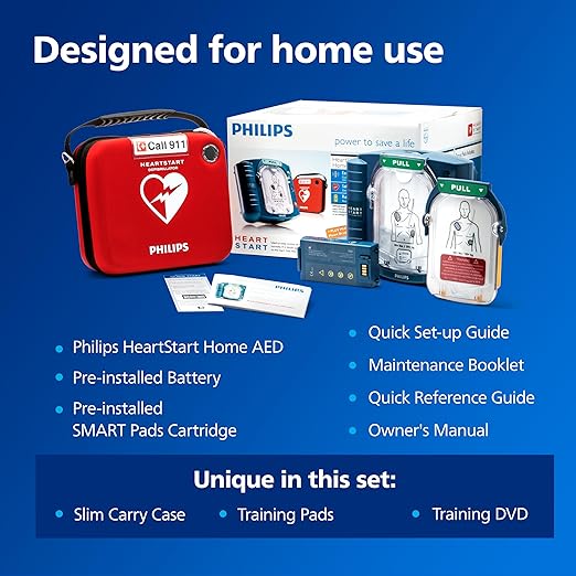 Philips HeartStart Home AED Defibrillator with Training Pads Cartridge, M5068A-C02