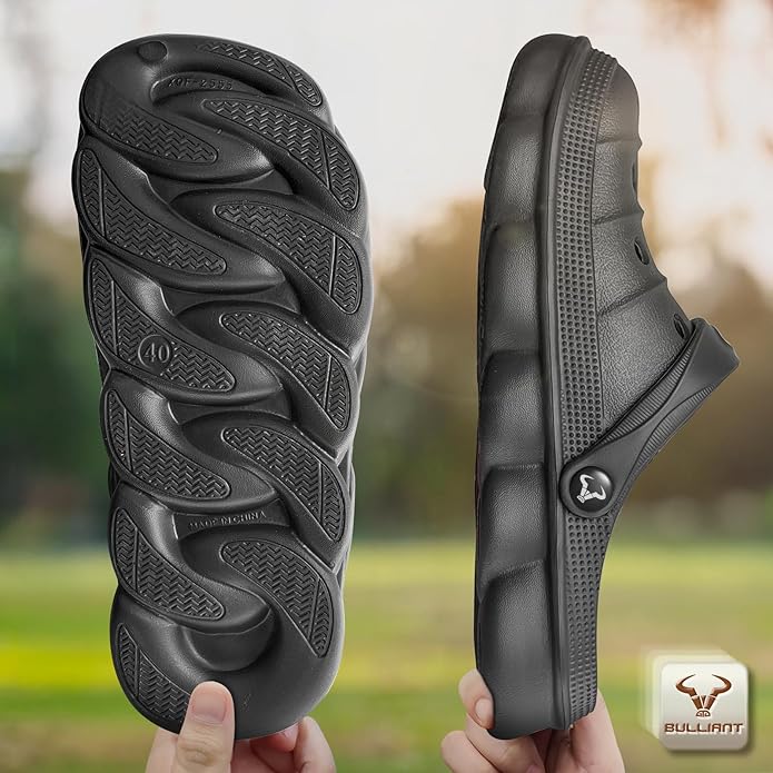 BULLIANT Men Clogs,Comfortable Mules Sandals for Men Women Cushioned Footbed Arch Support-EVA Ligthweight
