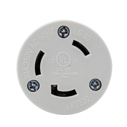 ENERLITES NEMA L6-30R Locking Connector for Generator, Twist Lock Female Plug, 30 Amp, 250 Volt, 2 Pole, 3 Wire Grounding, Industrial Grade, UL Listed, 66462-BK, Black, 2 Pack