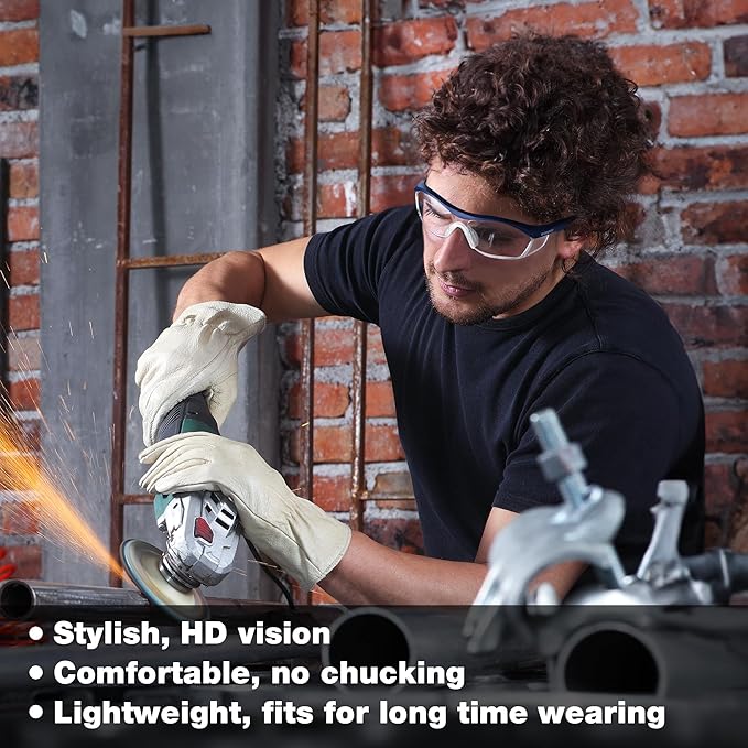 WORKPRO 3 pack Safety Glasses Z87.1 Anti Fog Eye Protection Safety Goggles Ideal for Lab Travel Dental Carpentry Construction