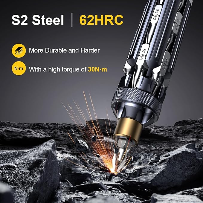 JOREST 19 in 1 Multibit Screwdriver Set EDC Multi Screwdriver Tool All in One, Birthday Gifts Ideas for Men Him Dad, Magnetic Screw Driver with Torx Phillips Hex, Pocket Repair Kit for Bike, Furniture