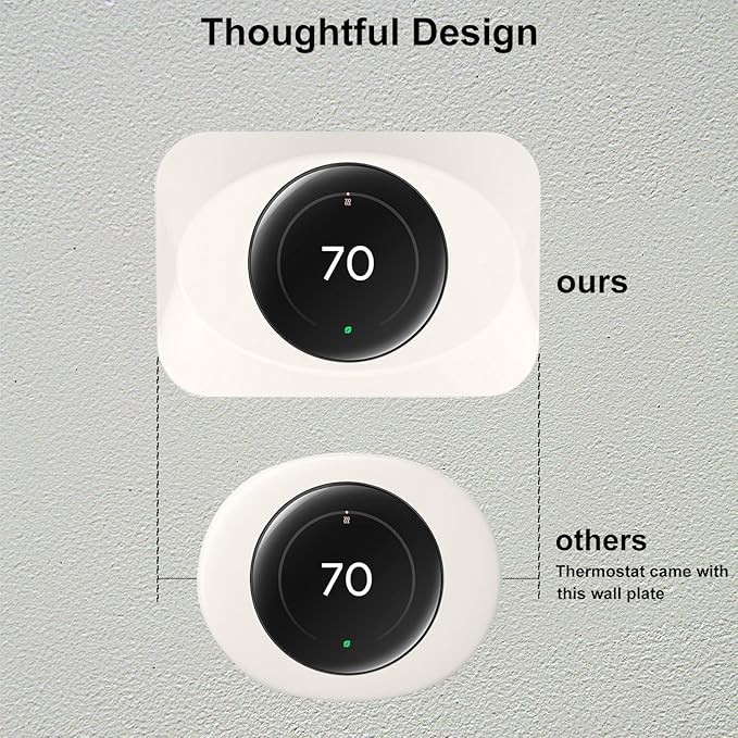 Nest Thermostat Wall Plate Cover Replacement Compatible with Google Nest Learning Thermostat (4th Gen), Practical Nest Learning Thermostat 4 Trim Kit, Snap fit Design (Biege, 2 Packs)