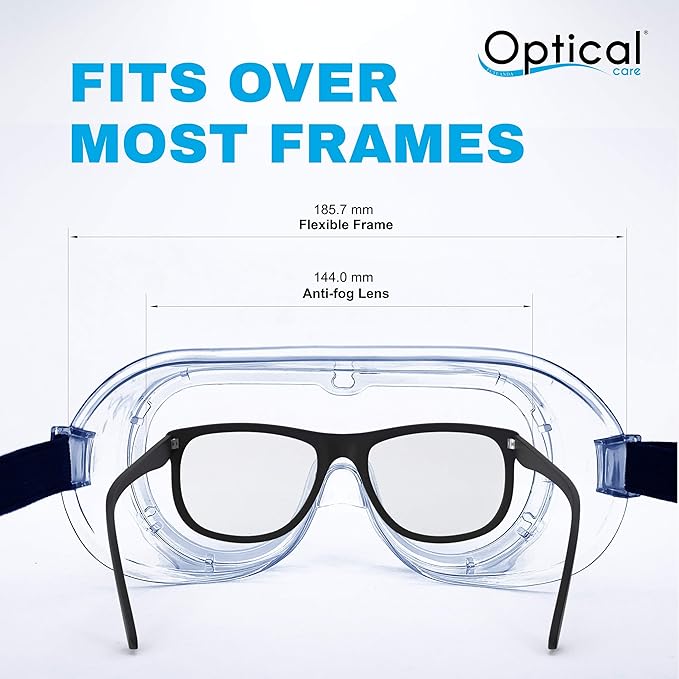 Safety Goggles FDA Registered Anti-Fog Fits Over Glasses Scratch Resistant Lab Science Chemistry Work Nurse