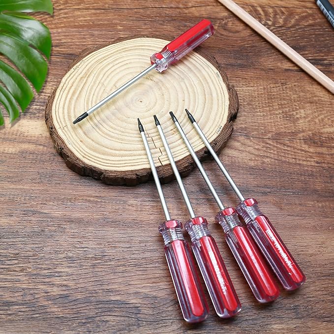 5 Pcs Torx Security Screwdriver Set with Magnetic Tip Plastic Grip, Torx Screwdriver for Computer Repairing (T4 T5 T6 T7 T8)