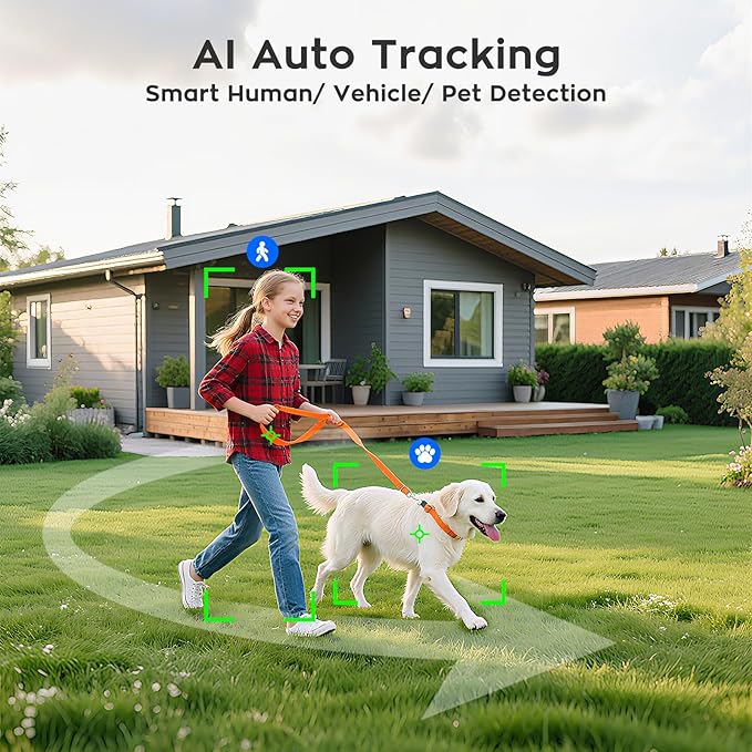 xmartO [2-Pack AI Tracking Dome CAM 2K HD Metal Dome PTZ Wireless Security Camera with Automatic Tracking, 2-Way Audio and Night Vision (Standalone WiFi Camera, DPM3034-Q2)