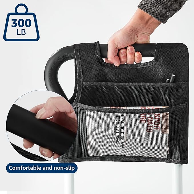 Bed Rails for Elderly Adults Safety: Adjustable Bed Assist Rails for Seniors & Patients with Storage Bag - Adjustment Fits Twin/Queen/King Cali Beds - Bedside Rail Handle Support Bar Bed Guard Rails