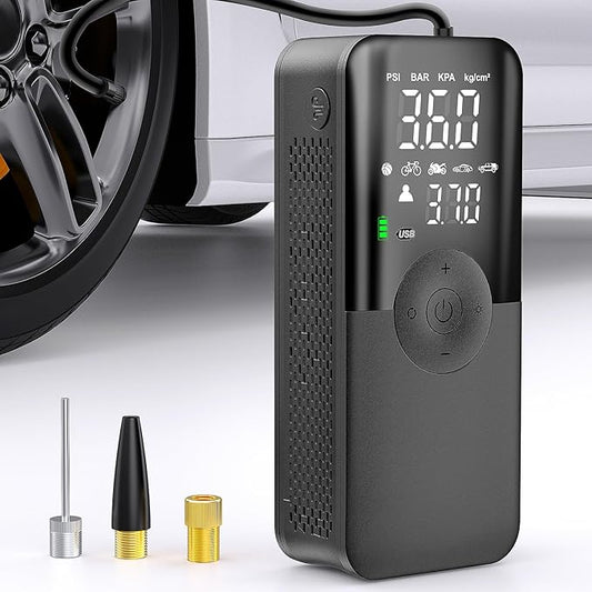 Nilight Tire Inflator Portable Air Compressor Rechargeable Battery Cordless 150PSI Faster Inflation Pump with Pressure Gauge for Car Motorcycle Bicycle Ball