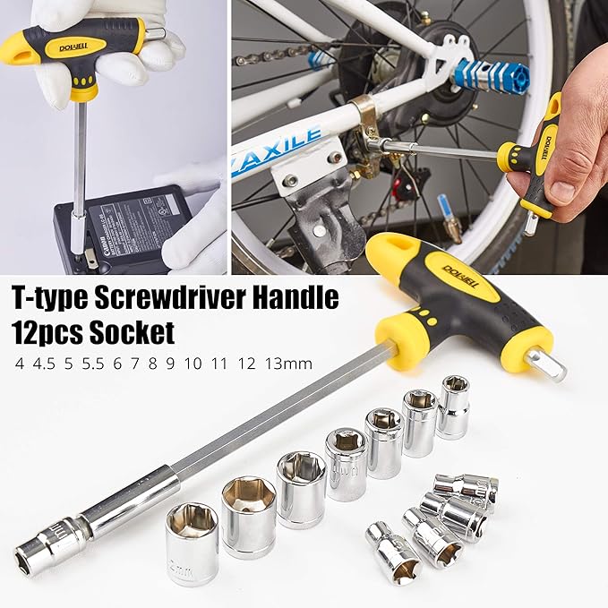 DOWELL Tool Set Tool Kit 62PCS Homeowner Tool Set Wrench Pliers Screwdriver Set Repair Tool Kit