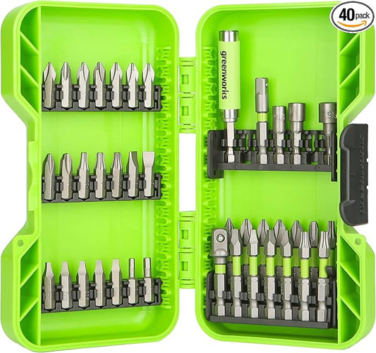 Greenworks 40 Piece Impact Rated Driving Set, Screwdriver Bit Set