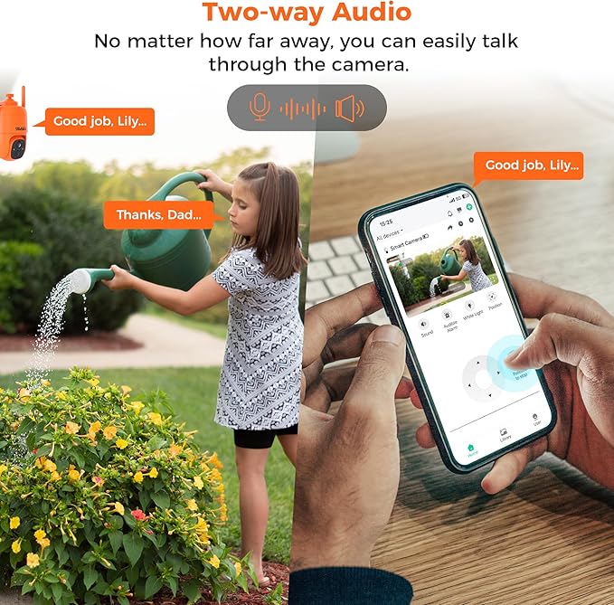 SOVMIKU Hephaestus 2X1 Active Defense Solar Security Camera Wireless Outdoor,PIR Motion Detection, Easy to Setup, Starlight Color Night Vision,Two Way Audio, Audible Flashlight Siren,SD Slot