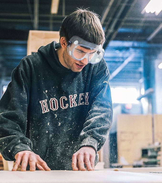 YunTuo 2 pack Safety Goggles, Adjustable,Lightweight Anti-Fog Protective Safety Glasses, Eye Protection, White