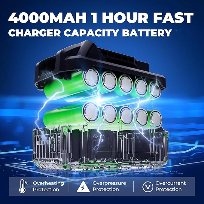 Dong Cheng 20V Brushless Hammer Drill, 1065 in-lbs, 1/2" Keyless Metal Chuck, 24+1+1 Clutch, Cordless Hammer Drill with 4.0Ah Battery Kit for Drilling Brick Wall, Metal, Wood