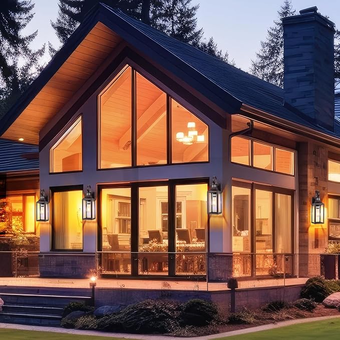 Oil Rubbed Bronze Motion Sensor Outdoor Light, 16" Dusk to Dawn Outdoor Lighting, Exterior Wall Sconce Waterproof, Large Brown Outside Lamp for House, Modern Wall Mount Porch Lantern 3 Modes, 1 Pack