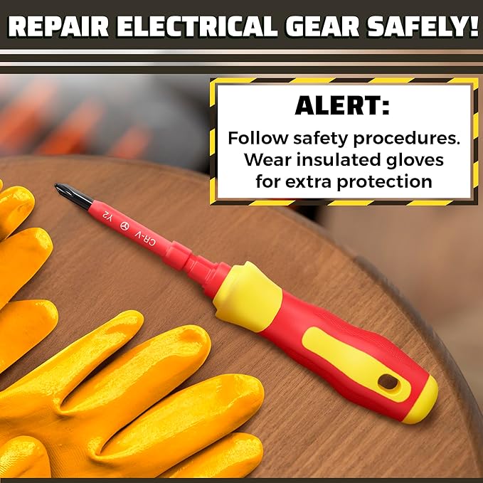 14 Tips Multi Bit Screw Driver Kit - Screwdriver Set for Various Uses, Versatile Head Types (Crosshead, Slotted, 6-Point, Square, Hexagonal), Strong Magnetic Tips and Insulated Cover, Convenient Case