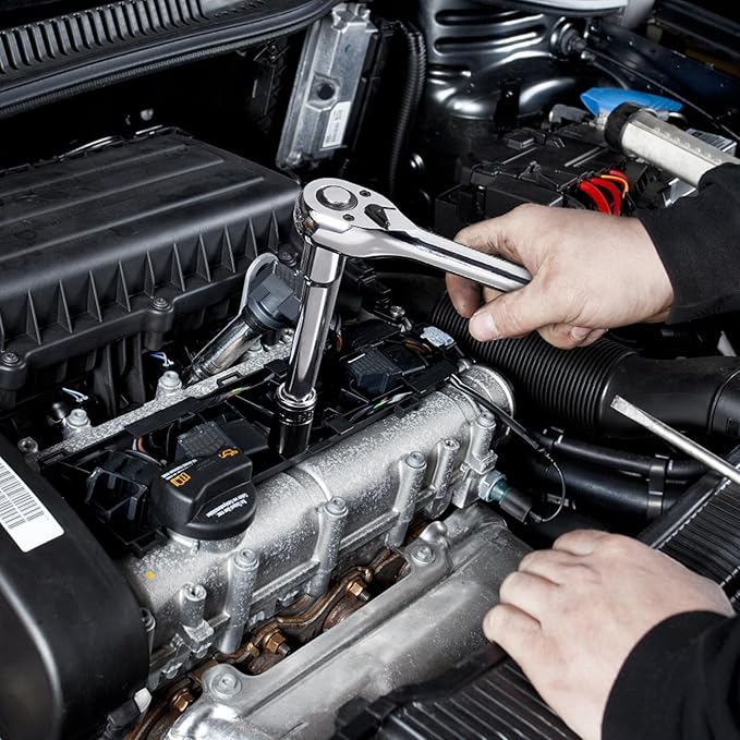 VEVOR Mechanics Tool Set, 145-Piece, Chrome Vanadium Steel, Polyethylene, SAE/Metric Sockets, Combination Wrench, Hex Wrenches, Accessories, Storage Case