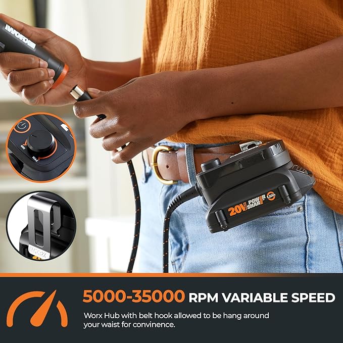 Crafting Tool Combo Kit - Portable Rotary Tool, Heat Gun for Sanding, Carving, Drilling, Engraving, 20V Power Share Battery and 42-Piece Accessories Included