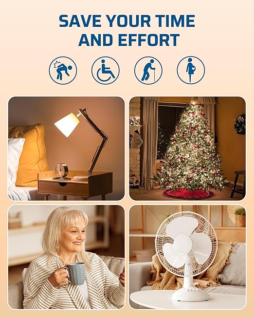 DEWENWILS Wireless Remote Control Outlet, Programmable and Expandable Electrical Outlet Switch, Wireless Remote Light Switch, 100FT Range, FCC Listed, 1 Remote and 3 Outlets