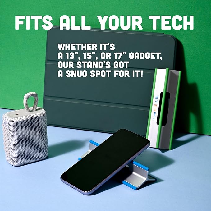 Steepy Portable Laptop Riser - 3 Height Adjustable Stand for Desk