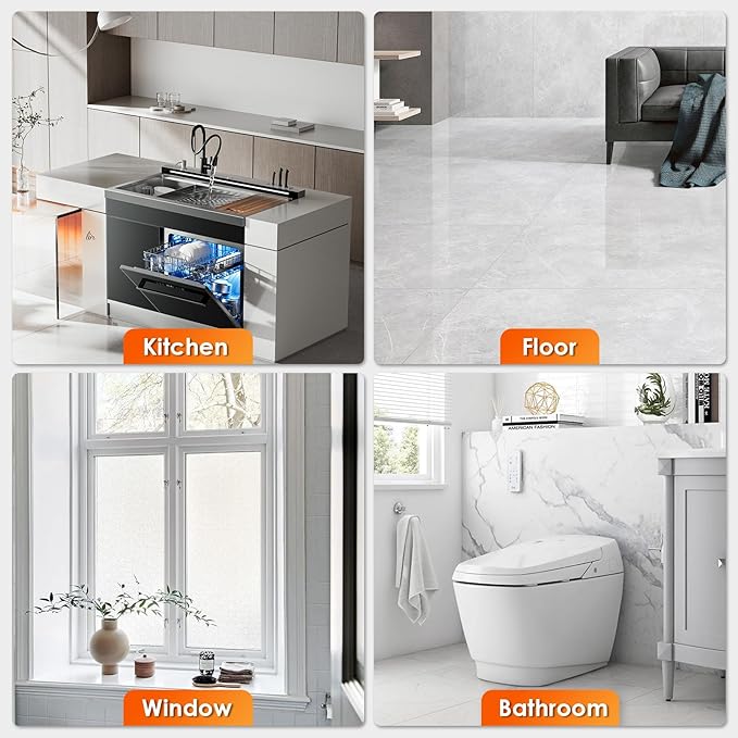 THINKWORK Caulking Tool Kit, 4 in 1 Caulk Remover Tool, Stainless Steel Caulk Tool for Kitchen Bathroom Window Sink Tile Joint, Black