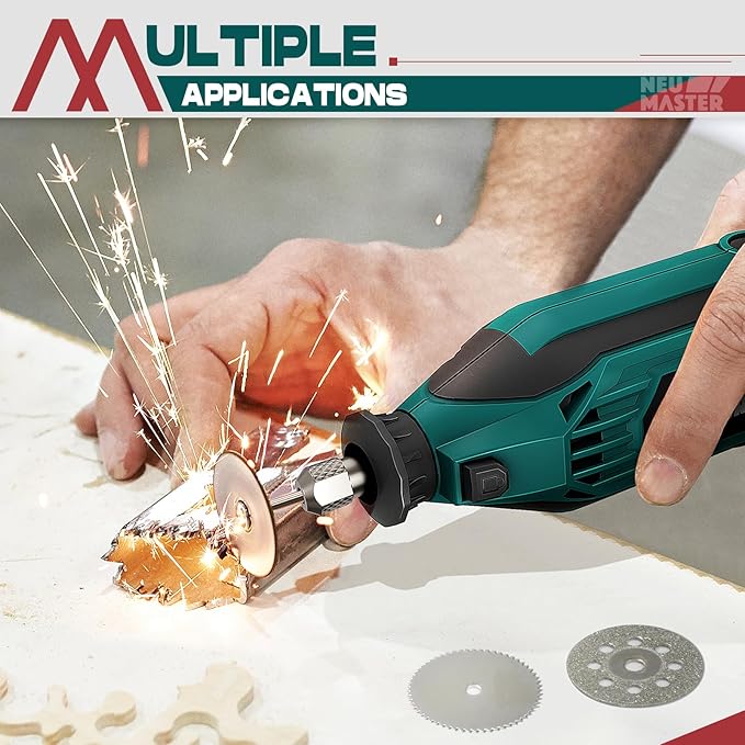 NEU MASTER 180W Rotary Tool Kit, Corded Power Rotary Tools with 160 Accessories and 6 Variable Speed, 10000-35000RPM Electric Drill Set for Handmade Crafting Projects and DIY Creations