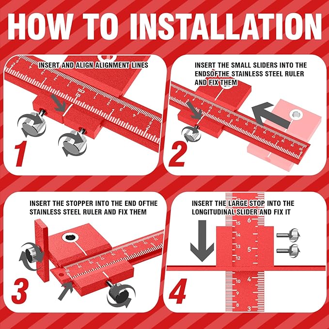 Extended Cabinet Hardware Jig Kit, 32-inch & 16-inch Detachable MAX Cabinet Handle Jig with Auto Center Punch, Aluminium Alloy Cabinet Handle Template Drill Guide, Drawer Pull Jig for Handle Knob Pull