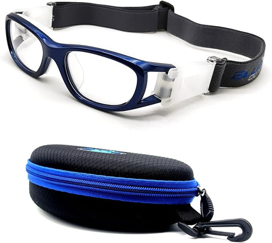 BLUE CUT Safety Basketball Goggles For Kids for Outdoor Sports Activities Anti Fog Replaceable to Prescription Lenses