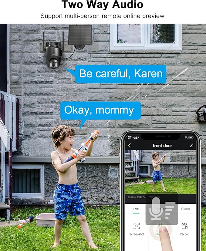 ANRAN 4G LTE Cellular Solar Security Camera Wireless Outdoor,No WiFi 2K Solar Powered Camera,Color Night Vision,360° Live View, PIR Motion Sensor,2 Way Talk,Black (SIM Card & 32GB SD Card Included)