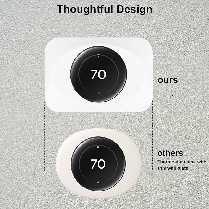 Nest Thermostat Wall Plate Cover Replacement Compatible with Google Nest Learning Thermostat (4th Gen), Practical Nest Learning Thermostat 4 Trim Kit, Snap fit Design (White, 2 Packs)