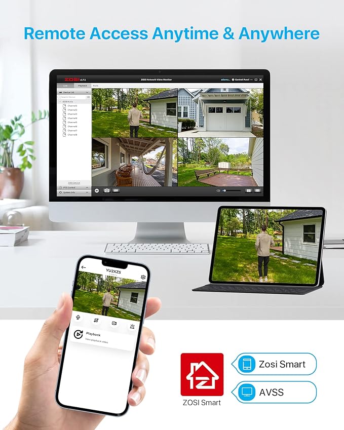 ZOSI 16CH 4K PoE Home Security Camera System,H.265+ 8MP 16 Channel CCTV NVR with 4TB HDD for 24-7 Recording,8pcs Wired 5MP PoE IP Cameras Outdoor Indoor,Night Vision,Motion Alert,Remote Access