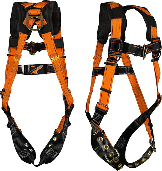 Malta Dynamics Warthog Safety Harness Fall Protection, Tongue Buckle Legs & X-Pad, Full Body Harness, OSHA/ANSI Compliant