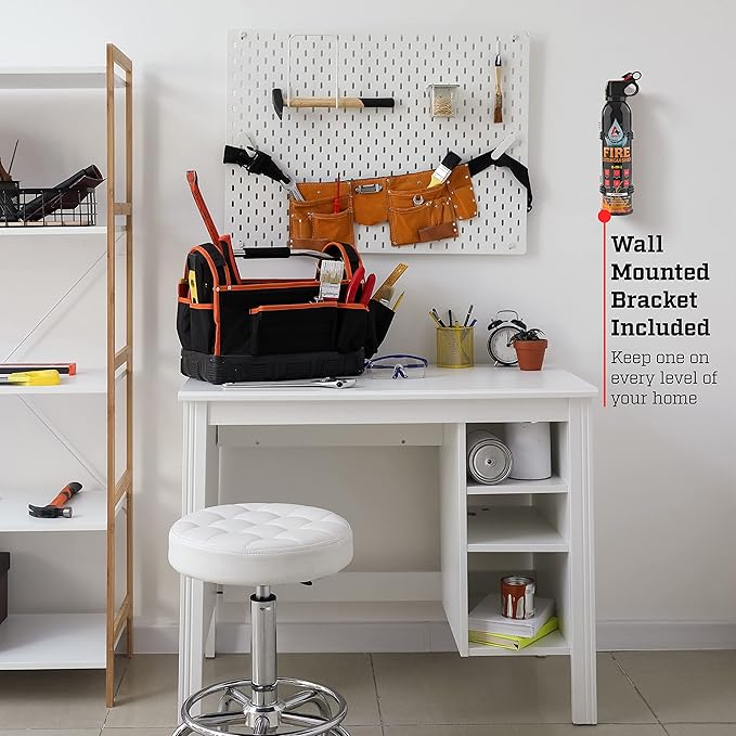 A+ Safety Portable Fire Extinguisher | 6-in-1 Small Fire Extinguisher for Home, Garage, Kitchen, Car | For Electric, Textile and Grease Fires | Non-Toxic, Easy Clean | Wall Mount Incl (2PK)