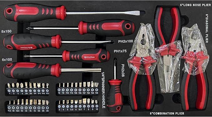 439-Piece Mechanics Tool Set, Household Tool kit with 3-Drawer Heavy Duty Metal Box, Portable Tool Box for Home/Auto Repair - Gift for Men