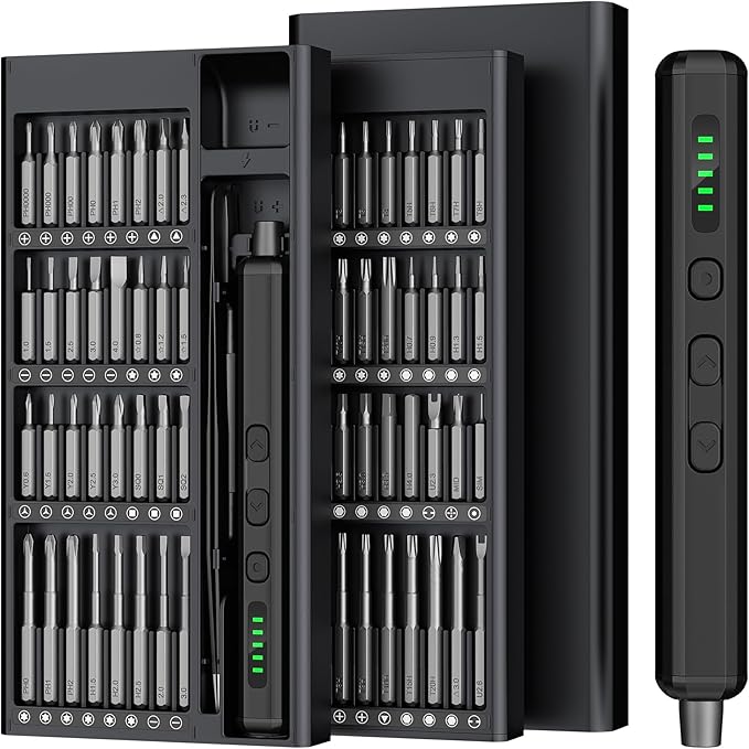 Mini Electric Screwdriver, 3.7V Precision Screwdriver Set Cordless Screwdrivers Rechargeable 72 In 1 Magnetic Bit Repair Tech Tool Kit for Electronics Computer Phone Laptop Camera RC Car Watch Glasses