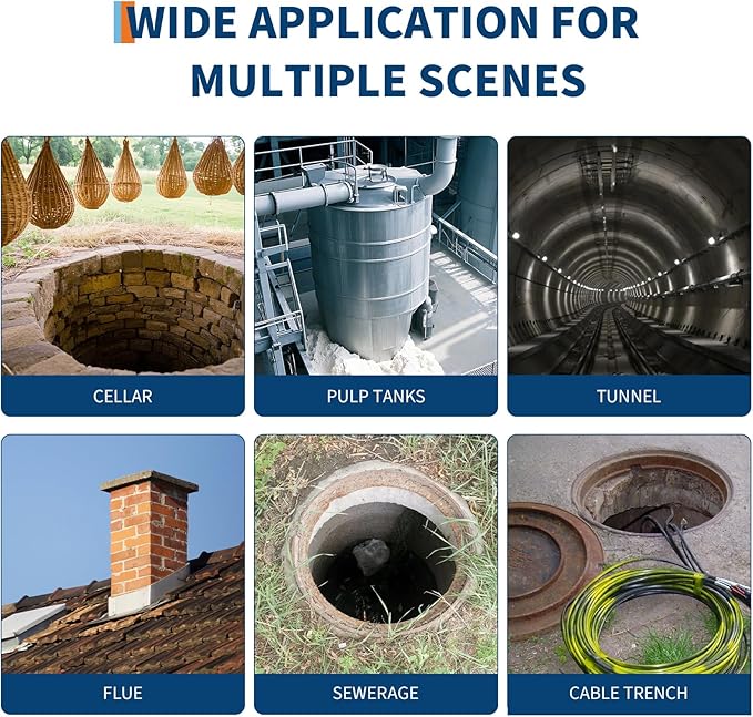 Confined Space Tripod Kit, 1200 lbs Winch, 6.5' Legs & 98' Cable, Steel Confined Space Rescue Tripod with Storage Bag for Traditional Confined Spaces Safety