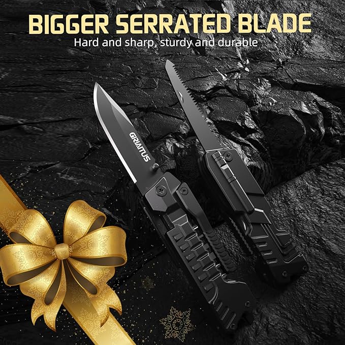 Multi-Tool Gifts for Men, Christmas Stocking Stuffers for Dad from Daughter Son, Multitool Knife 17 in 1 EDC Gear Cool Father Unique Birthday Gifts for Him Husband Boyfriend Grandpa Camping Essentials