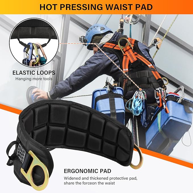 Trsmima Safety Harness Fall Protection - Roof Full Body Harness Men Construction Work Belt Tongue & Quick Connected Buckle