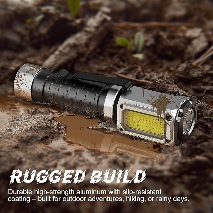 Anhay Flashlight Rechargeable 2000LM EDC Flashlight with Red Green Light 5 Modes Bright LED Flashlight Powerful Magnetic Flashlight & Mini Flash Light for Camping, Home, Hiking