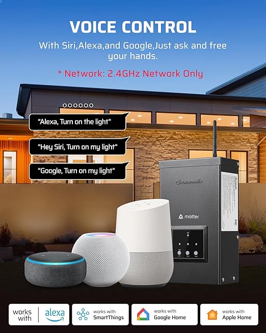 DEWENWILS Matter 200W Smart Low Voltage Landscape Transformer, WiFi Landscape Lighting Transformer,120V AC to 12V/14V AC,Compatible with Alexa, Google Home,SmartThings,Hub is Required