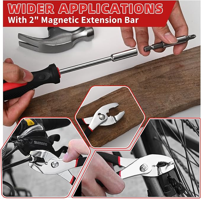 58-Piece Tool Kit Basic Home Repair Tool Set, General Household Hand Tool Kit,Small Tool Kit with Plastic Toolbox Mini Tool kit for Women, Office & College Repairs Red