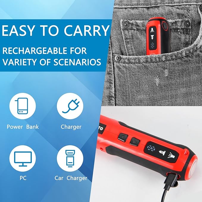 Electric Screwdriver Kit, Screwdriver 5 Torque Settings, Cordless electric screwdriver with LED work light, 36 screwdriver bits, 3 sockets, Magnetic Chuck,Color box tool storage set