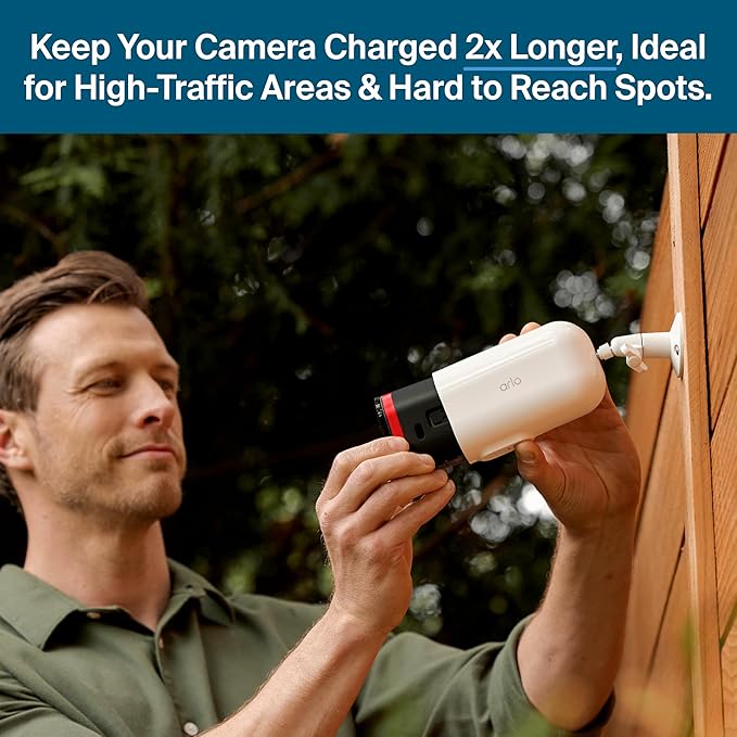 Arlo Pro XL Security Camera (6th Gen - 2025 Release) - 2K HDR, 2x Longer Battery Power, Event Captions, Emergency Response, 1-Mo. Trial of Secure Plan, 160° Field of View, Dual-Band WiFi, 1 Cam, White