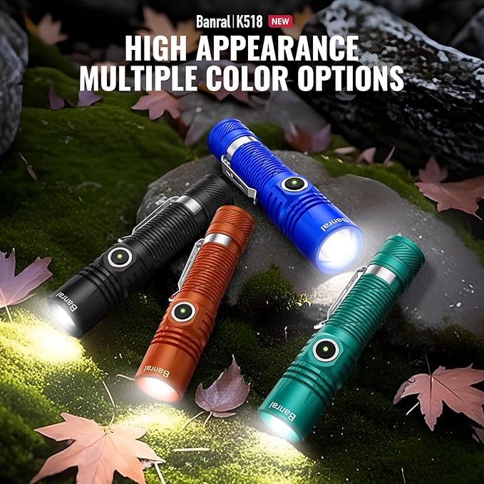 Rechargeable Tactical Flashlights, High Lumens Small Mini USB-C LED Flashlight, Compact EDC Flash Light, 4 Modes&Memory Function, Waterproof Pocket Lights for Home,Camping,Emergency (1, Blue)