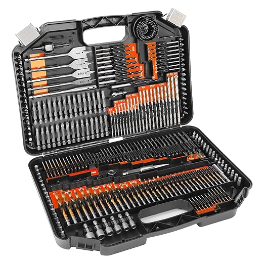 COMOWARE Drill Bit Set, 246 Pcs Screwdriver Bits for Cordless Drill, Screwdriver Drill Bits Set Combo Kit for Wood, Metal Masonry Cement, Orange Case