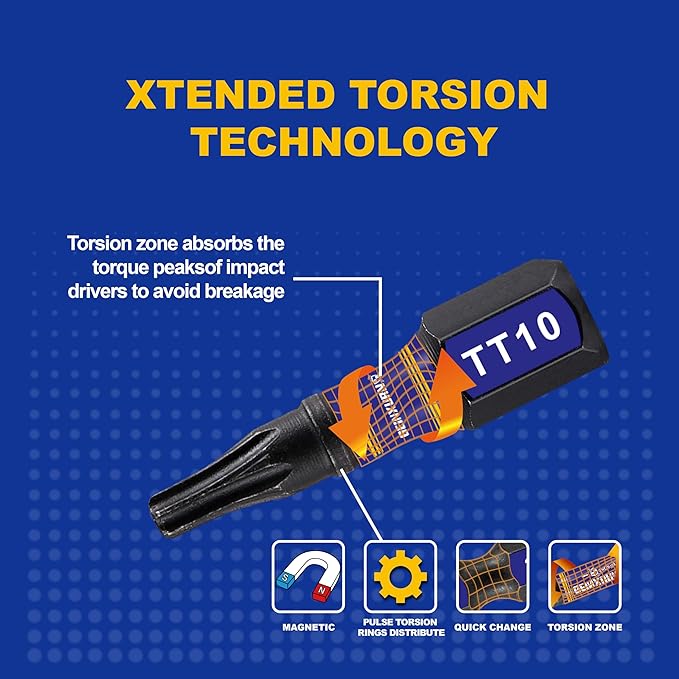 Impact Security Torx Screwdriver Bits Set,90 Pcs 1" Magnetic (TT10/TT15/TT20/TT25/TT30) S2 Steel Multi Hollow Star Driver Bits with Colorful Box