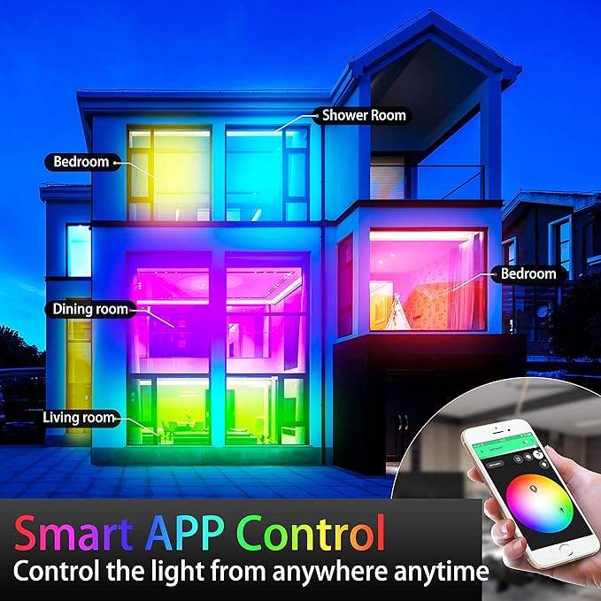 GIDERWEL Smart ZigBee 32.8ft RGB LED Strip Lights Dimmable Kit with ZigBee 3.0 Controller Work with ZigBee Hub Bridge Echo Plus for APP/Voice Control Ambiance Lighting Alexa LED Strips